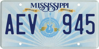 MS license plate AEV945