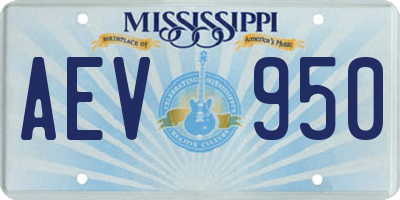MS license plate AEV950