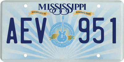 MS license plate AEV951