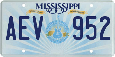 MS license plate AEV952
