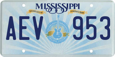 MS license plate AEV953