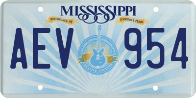 MS license plate AEV954