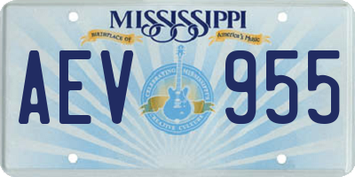 MS license plate AEV955