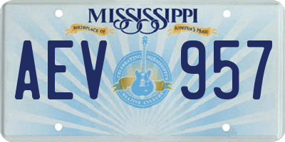 MS license plate AEV957