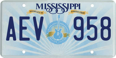MS license plate AEV958