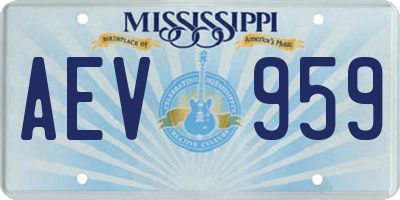 MS license plate AEV959