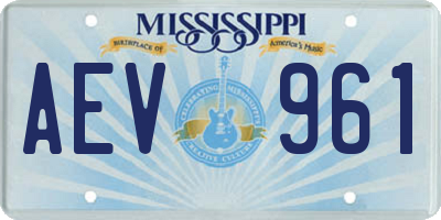 MS license plate AEV961