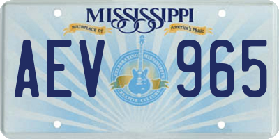 MS license plate AEV965
