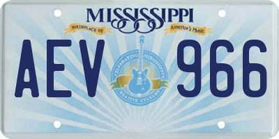 MS license plate AEV966