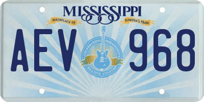 MS license plate AEV968