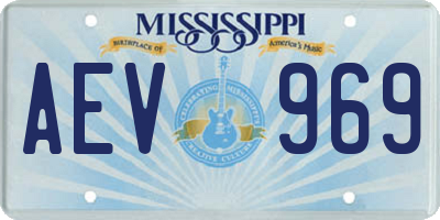 MS license plate AEV969