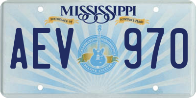 MS license plate AEV970