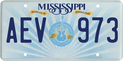 MS license plate AEV973