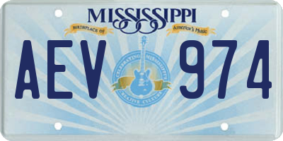 MS license plate AEV974
