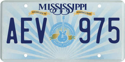 MS license plate AEV975