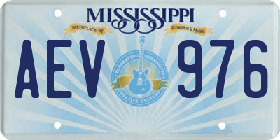 MS license plate AEV976