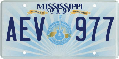 MS license plate AEV977