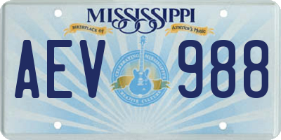 MS license plate AEV988