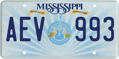 MS license plate AEV993