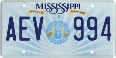 MS license plate AEV994