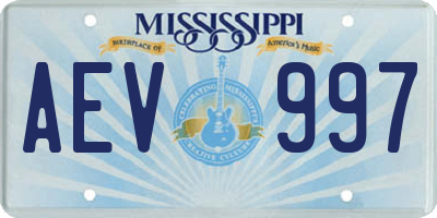 MS license plate AEV997