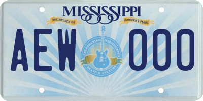MS license plate AEW000