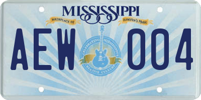 MS license plate AEW004