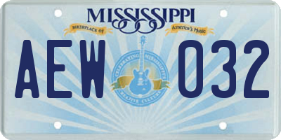 MS license plate AEW032