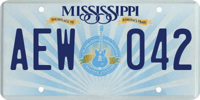 MS license plate AEW042