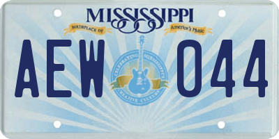 MS license plate AEW044