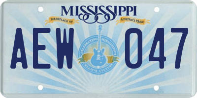 MS license plate AEW047
