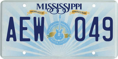 MS license plate AEW049