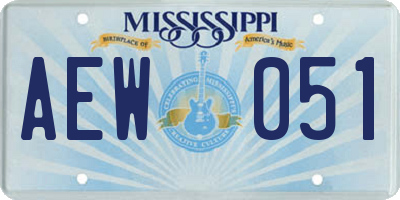 MS license plate AEW051
