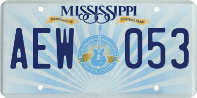MS license plate AEW053