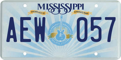 MS license plate AEW057