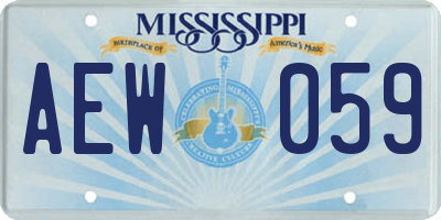 MS license plate AEW059