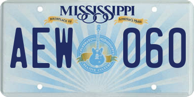 MS license plate AEW060