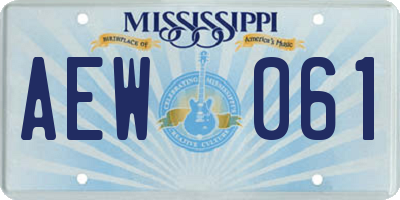 MS license plate AEW061