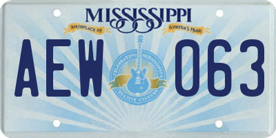 MS license plate AEW063