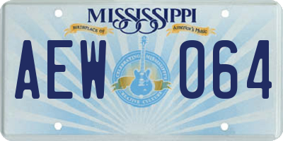 MS license plate AEW064