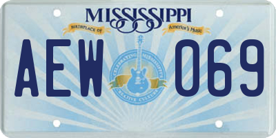 MS license plate AEW069