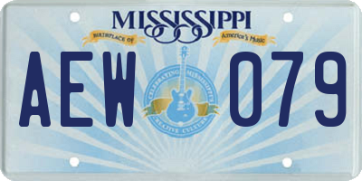 MS license plate AEW079