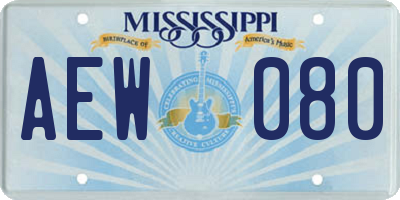 MS license plate AEW080