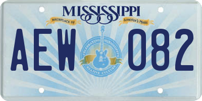 MS license plate AEW082