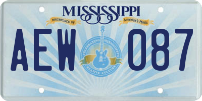 MS license plate AEW087
