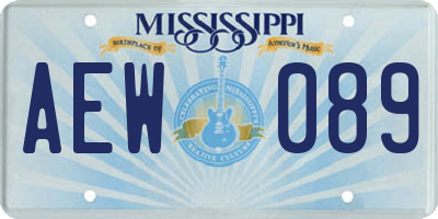 MS license plate AEW089