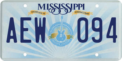 MS license plate AEW094