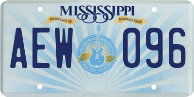 MS license plate AEW096