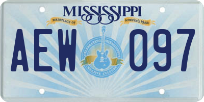 MS license plate AEW097