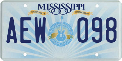 MS license plate AEW098